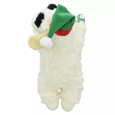 Product Multipet Holiday Lamb Chop with Red and Green Santa Hat 10.5"