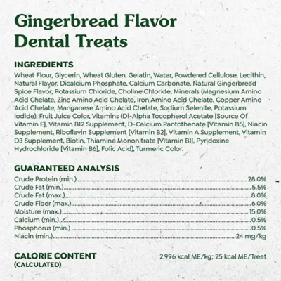 Product Greenies Gingerbread Dog Dental Treats 6 OZ