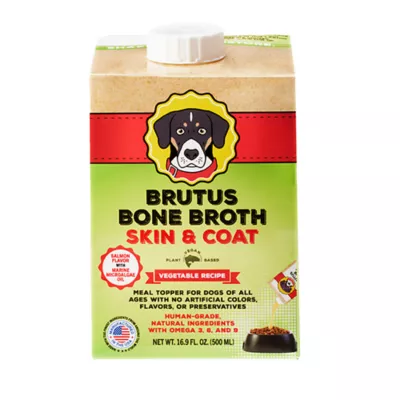 Product Brutus Bone Broth Skin & Coat Adult Dog Meal Topper - Vegetable, 16.9 Fluid Oz