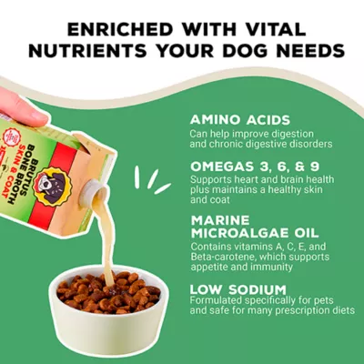 Product Brutus Bone Broth Skin & Coat Adult Dog Meal Topper - Vegetable, 16.9 Fluid Oz