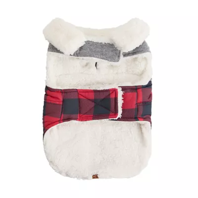Product Hotel Doggy Dog Coat - Buffalo Check Jacket with Melton & Sherpa