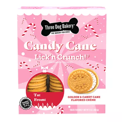 Product Three Dog Bakery Candy Cane Lick n Crunch Dog Treats 13 OZ