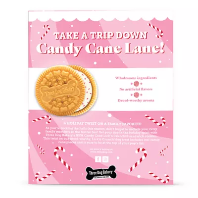 Product Three Dog Bakery Candy Cane Lick n Crunch Dog Treats 13 OZ