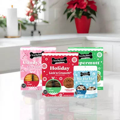 Product Three Dog Bakery Candy Cane Lick n Crunch Dog Treats 13 OZ