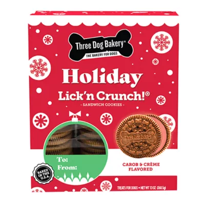 Product Three Dog Bakery Holiday Lick n Crunch Dog Treats 13 OZ