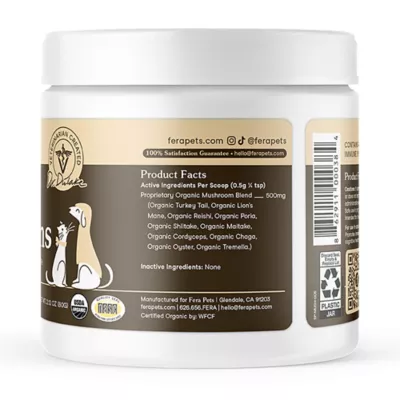 Product  Fera Pets Immune Support Mushroom Blend for Dogs and Cats