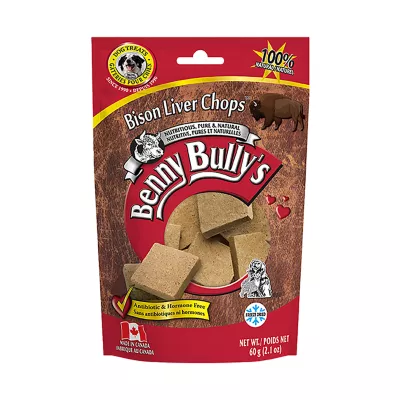 Product Benny Bully's Dog Treats - Bison Liver Chops, 60g/2.1oz