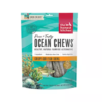 Product The Honest Kitchen Ocean Chews Crispy Cod Fish Skins Adult Dog Treats - 5.5 oz