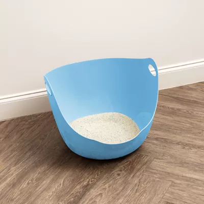 Product IRIS, Flexi Cat Litter Pan with Handles and Pour Spout, Blue