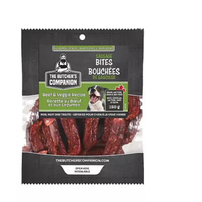 Product Butcher's Companion Dog Treats - Beef & Veggie Recipe Sausage Links, 175 G