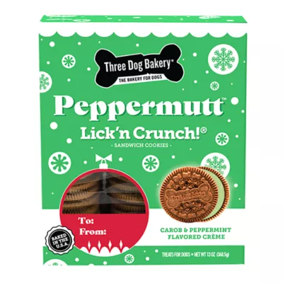 Product Three Dog Bakery Pepper-mut Lick n Crunch Dog Treats 2 OZ