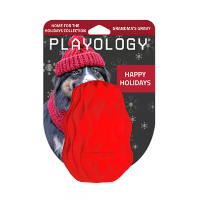 Product Playology Holiday Grandma's Gravy Scented Squeaky Pinecone Dog Toy, Jumbo