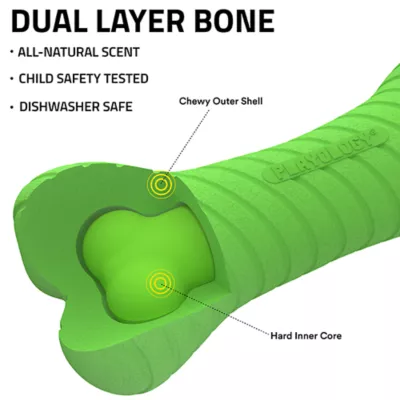 Product Playology Holiday Mom's Turkey Scented Dual Layer Bone Dog Toy, Medium