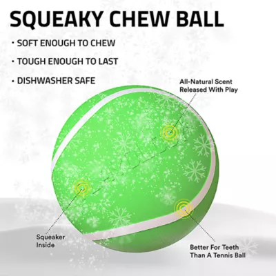 Product Playology Holiday Mom's Turkey Scented Squeaky Chew Ball Dog Toy, Jumbo