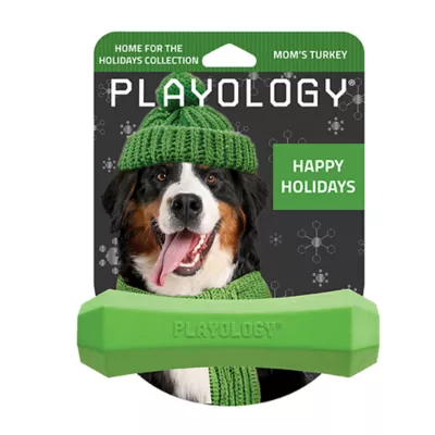 Product Playology Holiday Mom's Turkey Scented Squeaky Chew Stick Dog Toy, Medium