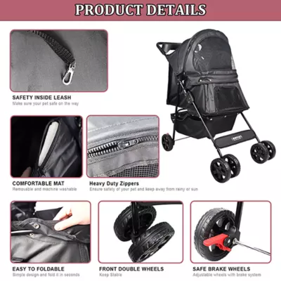 Product Jespet 4-Wheel Pet Stroller