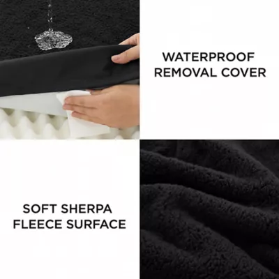 Product Bedsure® Orthopedic Waterproof Dog Bed with Sherpa & Oxford Fabric Removable Cover & Egg Crate Foam