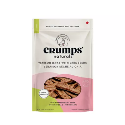 Product Crumps' Naturals Dog Treats - Venison Jerky with Chia Seeds, 5.6oz