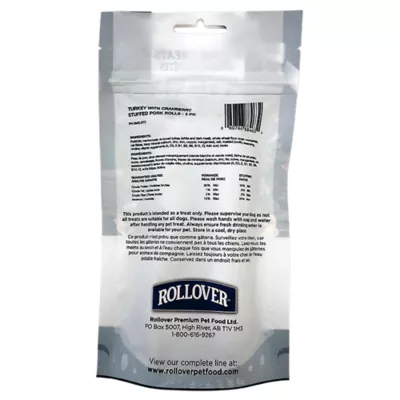 Product Rollover Dog Chews - Turkey and Cranberry Stuffed Pork Rolls, 2pk