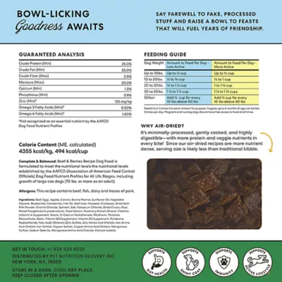 Product The Pets Table Air-Dried Adult Dry Dog Food - Beef & Berries