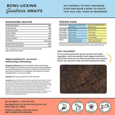 Product The Pets Table Air-Dried Adult Dry Dog Food - Salmon & Whitefish with Pumpkin