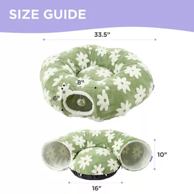 Product Lesure® Cat Tunnel Bed for Indoor Cats, Flowers