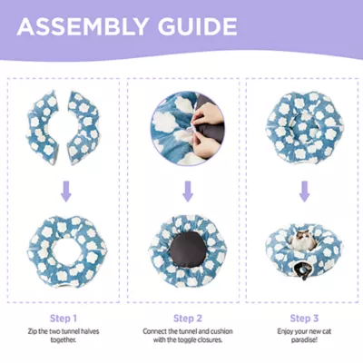 Product Lesure® Cat Tunnel Bed for Indoor Cats, Flowers