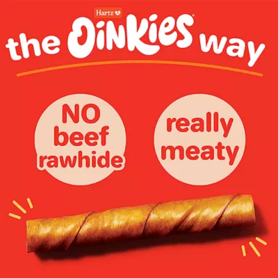 Product Hartz Oinkies Smoked Twists Rawhide-Free All Life Stages Dog Treats - Smoked Pork 10 ct 20 OZ