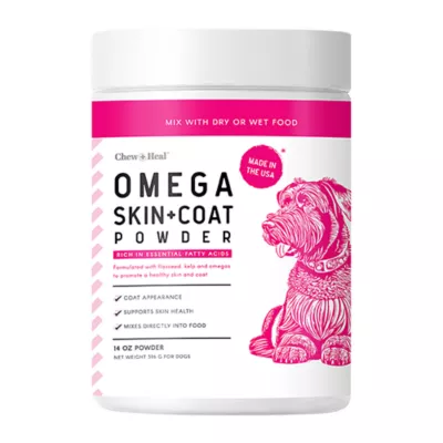 Product Chew + Heal Omega Skin + Coat Powder Supplement for Dogs