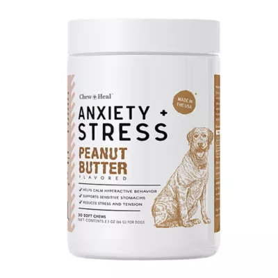 Product Chew + Heal Anxiety + Stress Calming Supplement Peanut Butter Flavor Soft Chews for Dogs