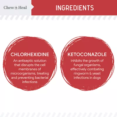 Product Chew + Heal Antibacterial & Antifungal Chlorohexidine Wipes for Dogs