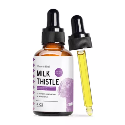 Product Chew + Heal Milk Thistle Moringa Oil & Salmon Oil Liver Support Tincture for Dogs
