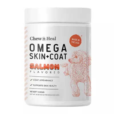 Product Chew + Heal Salmon Flavored Omega Skin + Coat Supplement for Dogs