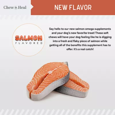 Product Chew + Heal Salmon Flavored Omega Skin + Coat Supplement for Dogs