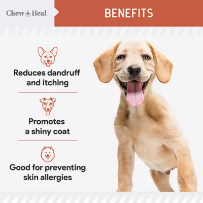 Product Chew + Heal Salmon Flavored Omega Skin + Coat Supplement for Dogs