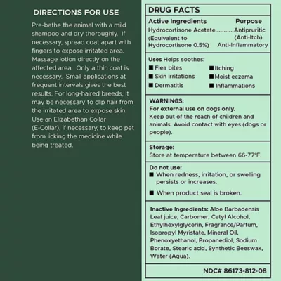 Product Chew + Heal Hydrocortisone Skin Lotion Anti-Itch First Aid Essential for Dogs