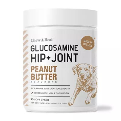 Product Chew + Heal Glucosamine Hip + Joint Peanut Butter Flavored Soft Chews for Dogs