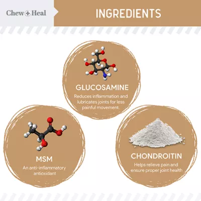 Product Chew + Heal Glucosamine Hip + Joint Peanut Butter Flavored Soft Chews for Dogs