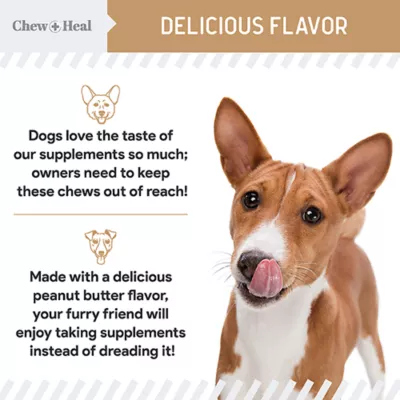 Product Chew + Heal Glucosamine Hip + Joint Peanut Butter Flavored Soft Chews for Dogs