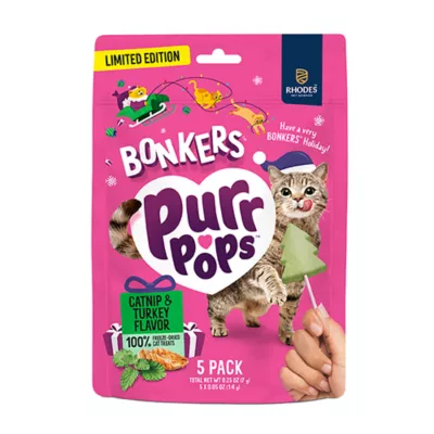Product Bonkers Purr Pops Lickable Cat Treats - Holiday, 5 Pack, 0.2 OZ