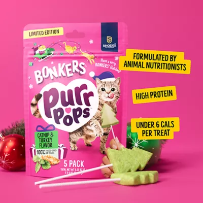 Product Bonkers Purr Pops Lickable Cat Treats - Holiday, 5 Pack, 0.2 OZ