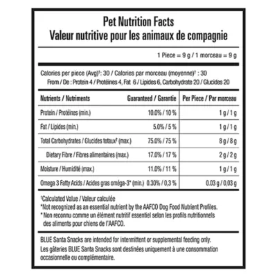 Product Blue Buffalo Santa Snacks Crunchy Dog Biscuits - Oatmeal & Cinnamon, 311g