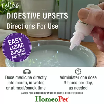 Product HomeoPet Feline Digestive Upsets Cat Supplement, 15 ml bottle
