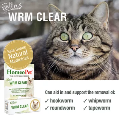 Product HomeoPet Feline Worm Clear Cat Supplement, 15 ml bottle