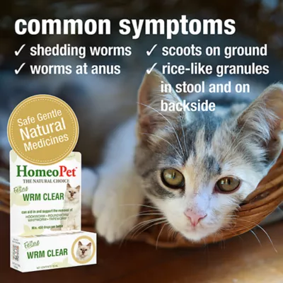 Product HomeoPet Feline Worm Clear Cat Supplement, 15 ml bottle