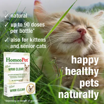 Product HomeoPet Feline Worm Clear Cat Supplement, 15 ml bottle