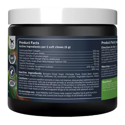 Product  Nulo Functional Dog Joint & Mobility Supplement, with MSM, Hydrolyzed Beef Collagen and Omega-3