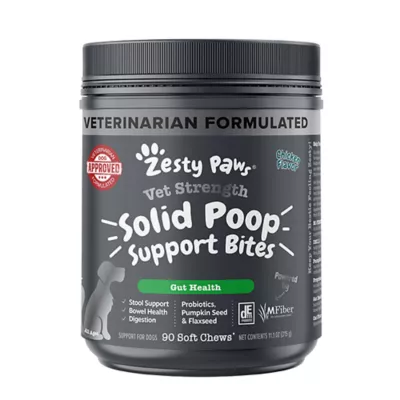 Product Zesty Paws Vet Strength Solid Poop Support Bites for Dogs, Chicken, 90 Count