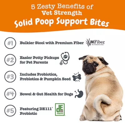 Product Zesty Paws Vet Strength Solid Poop Support Bites for Dogs, Chicken, 90 Count