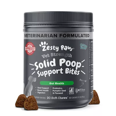 Product Zesty Paws Vet Strength Solid Poop Support Bites for Dogs, Chicken, 90 Count